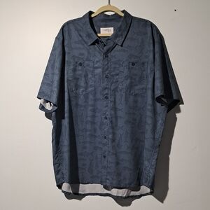 Reel Life Mens‎ Button Down Shirt. Size 2XL. Blue.